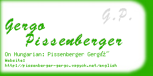 gergo pissenberger business card